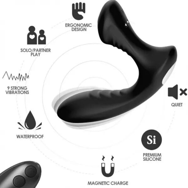 ARMONY - STORM VIBRATEUR ANAL PROSTATE & PLUG T�L�COMMANDE NOIR