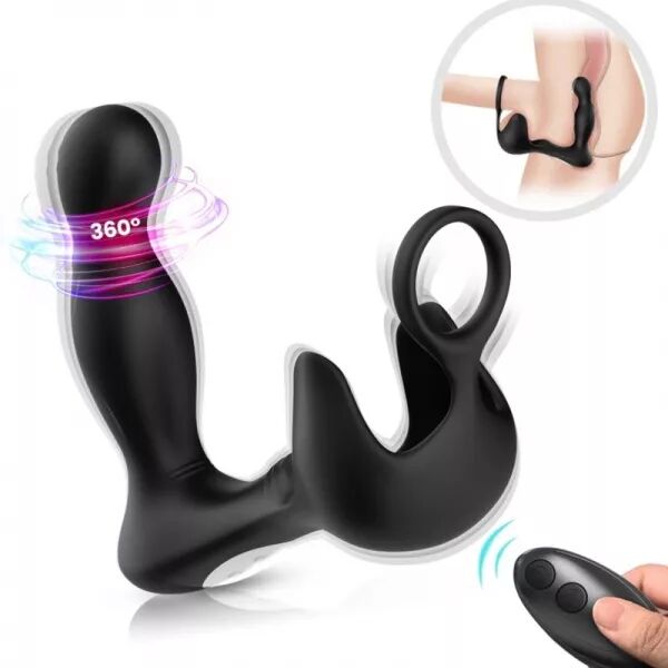 ARMONY - VIBRATEUR SURROUND ANAL & STIMULATEUR TESTICULOS & ANNEAU T�L�COMMANDE NOIR