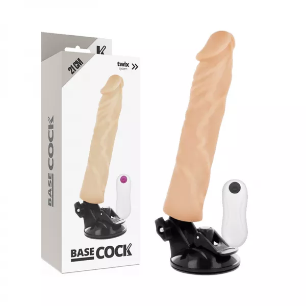 BASECOCK - VIBRATEUR R�ALISTE T�L�COMMANDE NATUREL 21 CM -O- 4 CM