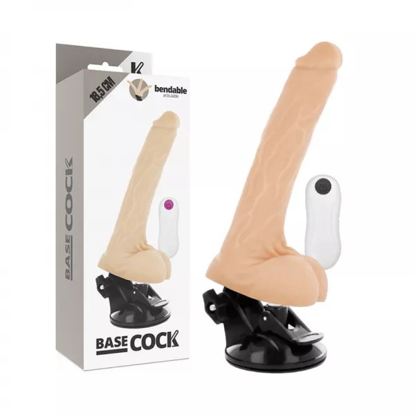 BASECOCK - VIBRATEUR ARTICULABLE T�L�COMMANDE NATUREL 18.5 CM -O- 4 CM