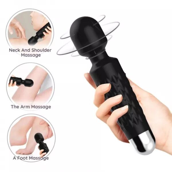 ARMONY - MASSEUR ET VIBRATEUR POSTMAN T�TE SUPER FLEXIBLE NOIR