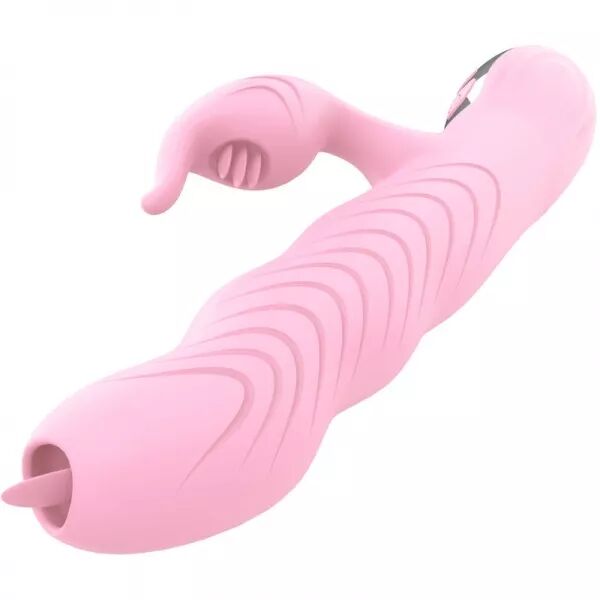 ARMONY - VIBRATEUR MARCIA & POUSS�E DOUBLE LANGUE EFFET CHALEUR ROSE