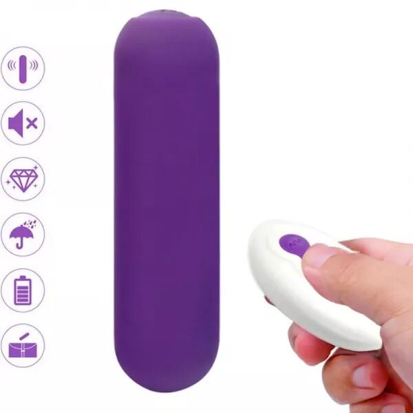 ARMONY - SPLASH JOIE VIBRATEUR BULLET T�L�COMMANDE EN SILICONE 10 VIBRATIONS 75 X 19 CM VIOLET