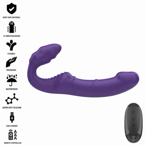 INTENSE - JILL DOUBLE VIBRATEUR 20 CM VIOLET T�L�COMMANDE