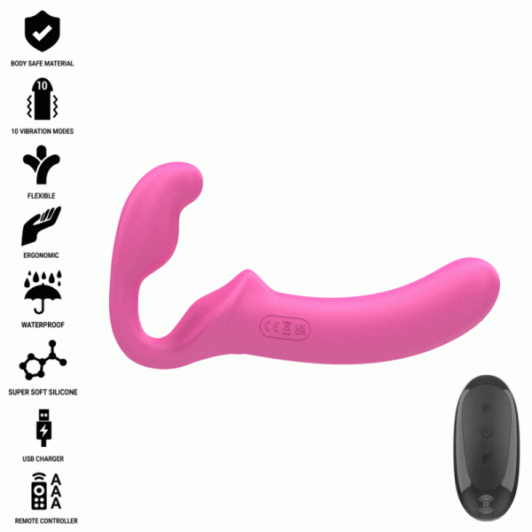 INTENSE - AMY DOUBLE VIBRATEUR 20 CM ROSE T�L�COMMANDE