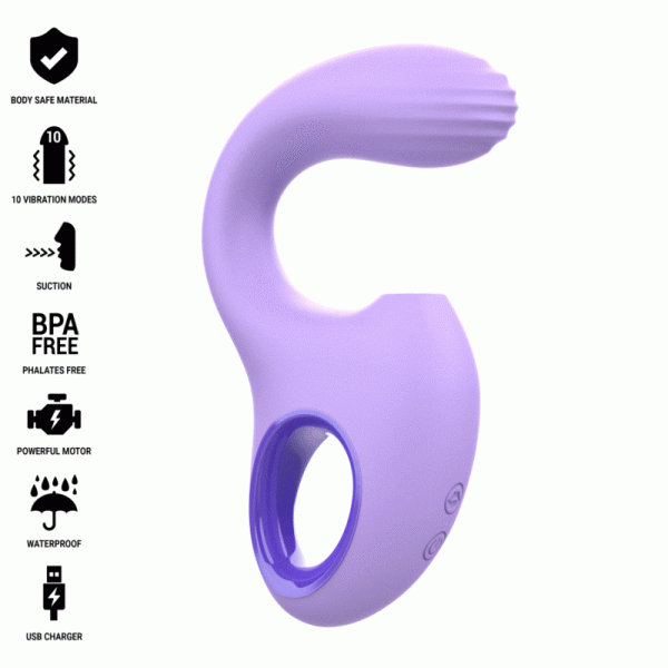 INTENSE - BAXTER VIBRATEUR & STIMULATEUR VIOLET T�L�COMMANDE