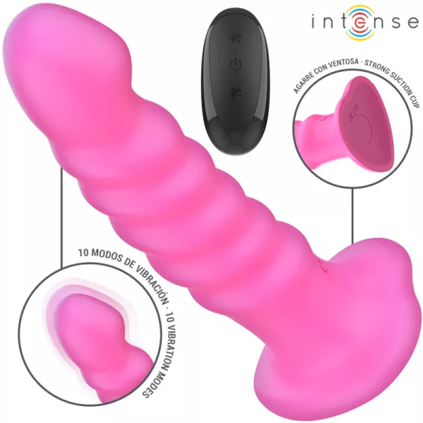 INTENSE - CINDY VIBRATEUR TAILLE L DESIGN SPIRALE 10 VIBRATIONS ROSE T�L�COMMANDE