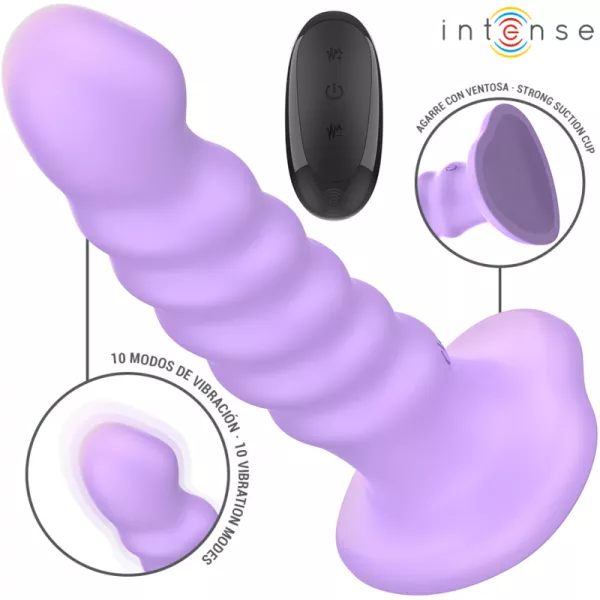 INTENSE - BRENDA VIBRATEUR TAILLE M DESIGN SPIRALE 10 VIBRATIONS VIOLET T�L�COMMANDE