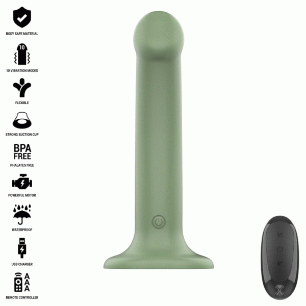 INTENSE - BECCA VIBRATEUR AVEC VENTOUSE 10 VIBRATIONS T�L�COMMANDE VERTE