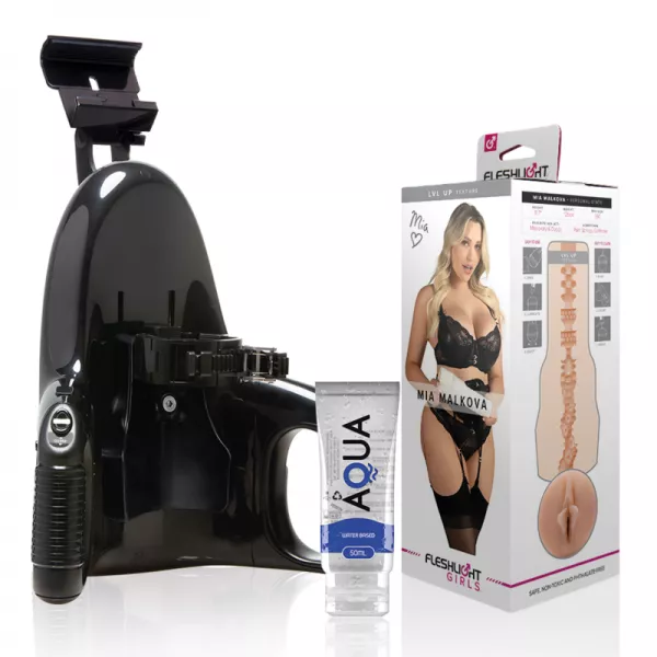 FLESHLIGHT - MIA MALKOVA VAGINA LVL UP + LANCEMENT UNIVERSEL + LUBRIFIANT DE QUALIT� AQUA 50 ML