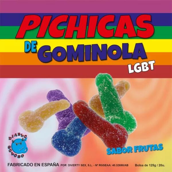 PRIDE - FRUITS DE P�NIS GUMMY AVEC SUCRE LGBT