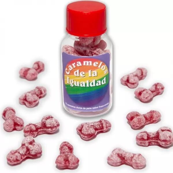 DIABLO PICANTE - 12 BONBONS �GALIT� DE FORME DE P�NIS FRAISE/CERISE