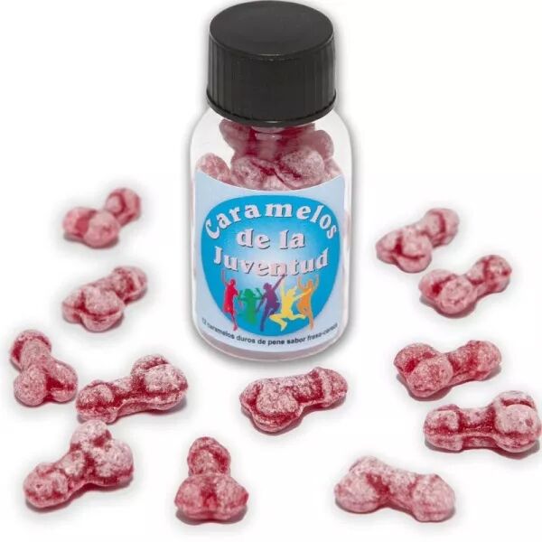 DIABLO PICANTE - 12 BONBONS JEUNESSE FORME P�NIS FRAISE/CERISE
