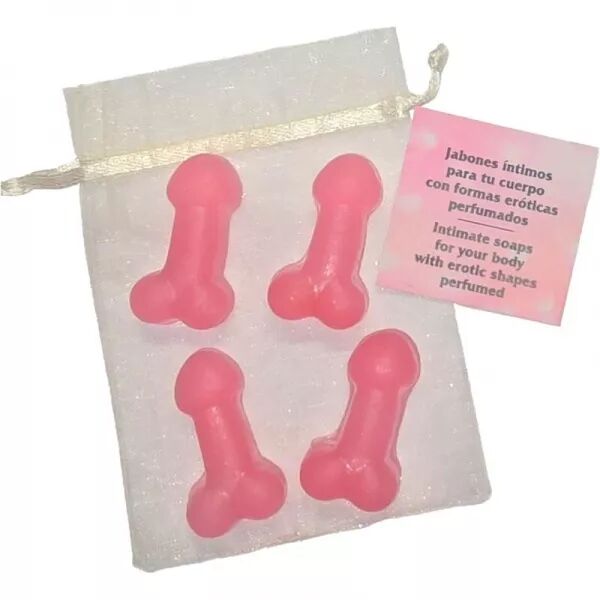 DIABLO PICANTE - 4 MINI SAVONS PARFUM�S EN FORME DE P�NIS ROSE