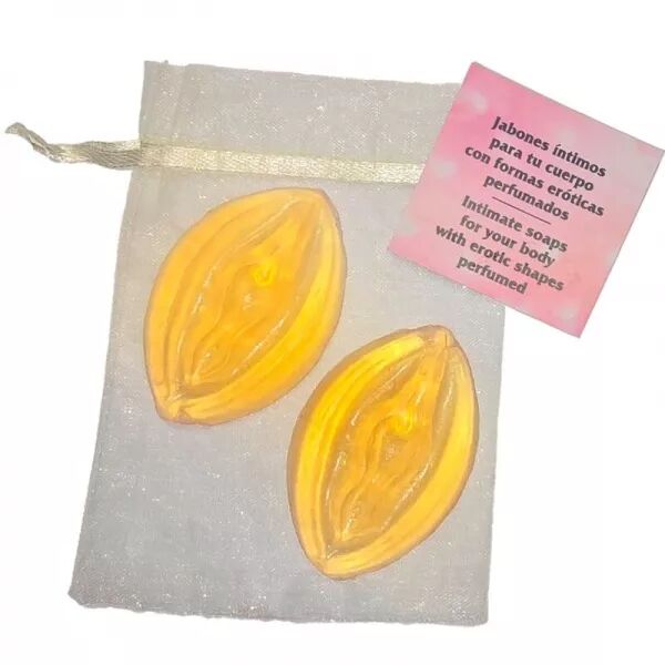 DIABLO PICANTE - 2 SAVONS PARFUM�S EN FORME DE VAGIN JAUNE