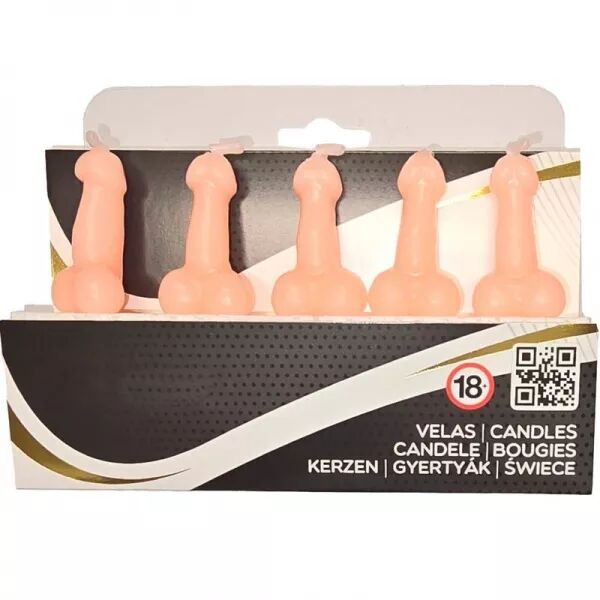 DIABLO PICANTE - BO�TE DE 5 BOUGIES EN FORME DE P�NIS DE CHAIR