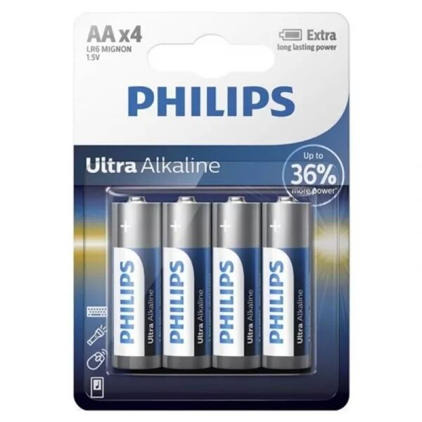 PHILIPS - PILE ULTRA ALCALINE AA LR6 4 UNIT�
