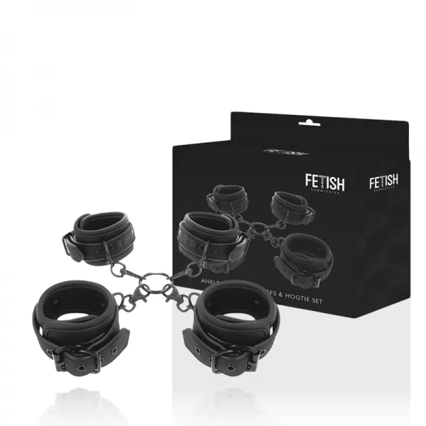 FETISH SUBMISSIVE - ENSEMBLE DE MENOTTES POUR MAINS ET CHEVILLES AVEC DOUBLURE EN NOPR�NE