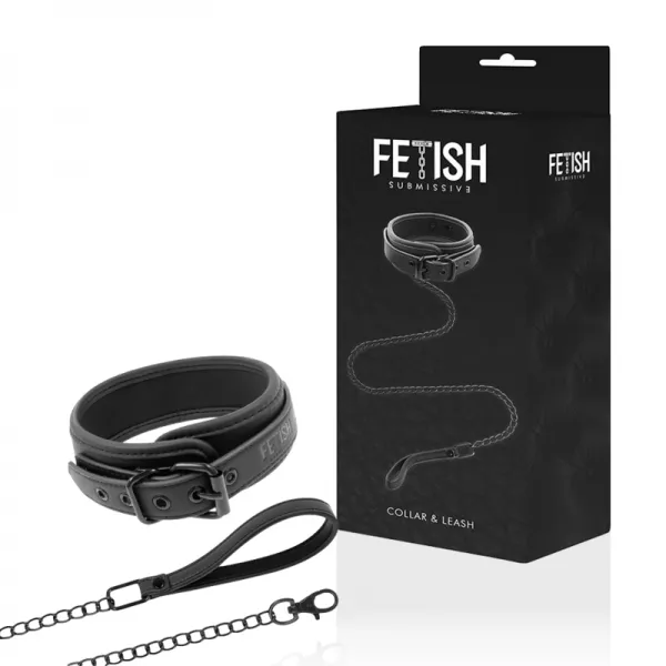 FETISH SUBMISSIVE - COLLIER CHA�NE DOUBLURE EN NOPR�NE