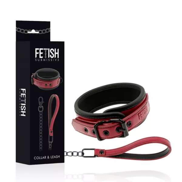 FETISH SUBMISSIVE DARK ROOM - COLLIER CHA�NE DOUBLURE EN N�OPR�NE