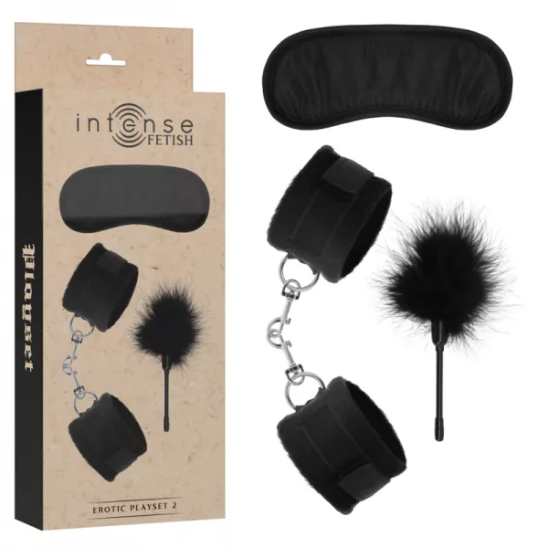 INTENSE - FETISH PLAYSET �ROTIQUE 2 AVEC MENOTTES, MASQUE AVEUGLE ET TICKLER