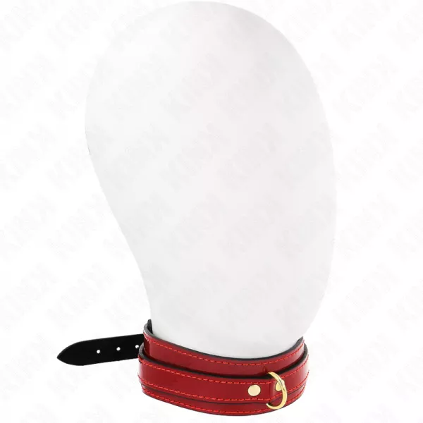 KINK - COLLIER AJUSTABLE ROUGE VIN AVEC D�TAILS DOR�S 29-42,5 CM X 4 CM