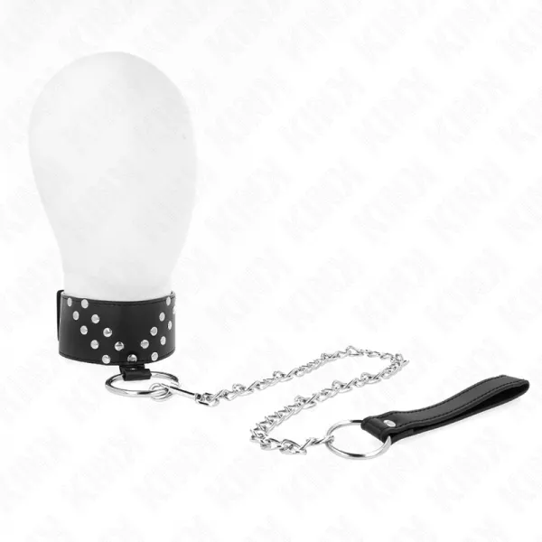 KINK - COLLIER AVEC CEINTURE 65 CM AVEC RIVET V R�GLABLE 36-43 CM X 5 CM