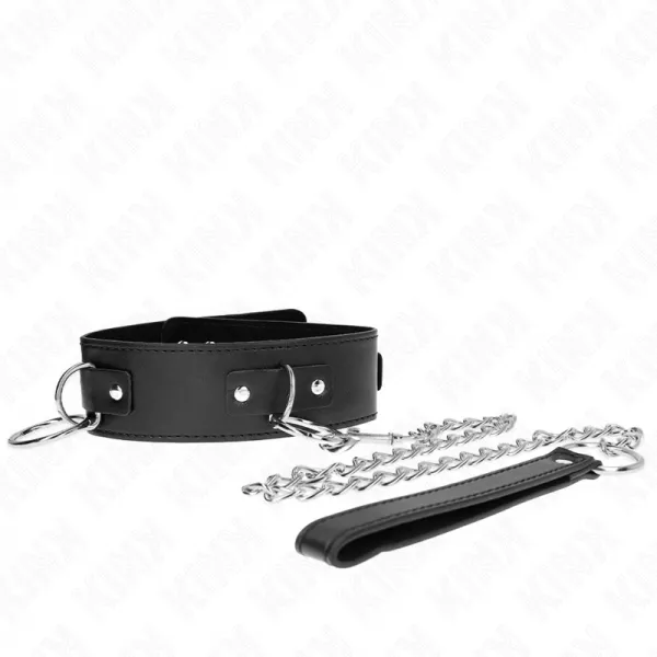 KINK - COLLIER AVEC LAISSE 65 CM 3 ANNEAUX MOD�LE 2 R�GLABLE 36-43 CM X 5 CM