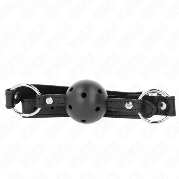 KINK - BOULE NOIRE CREUSE DURE 4,5 CM GAG MOD�LE 1 63,5 X 2 CM