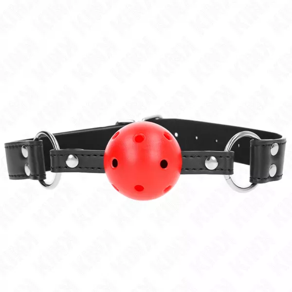 KINK - B�TON RESPIRANT 4 CM AVEC DOUBLE RIVET CUIR 62,5 x 2,5 CM R�GLABLE 42-58 CM