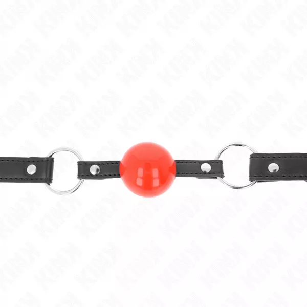 KINK - B�ILLON BALLE 4 CM AVEC SERRURE BOULE ROUGE BRACELET NOIR 60 x 2 CM