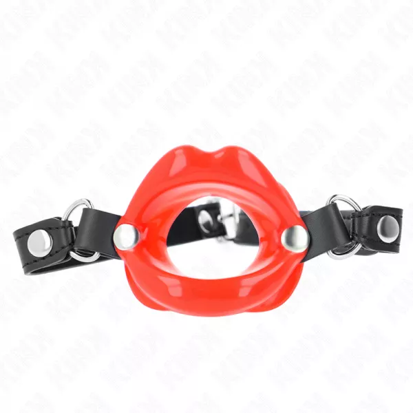 KINK - B�TON LIP 8 CM AVEC SANGLE EN CUIR ROUGE 63 x 2 CM AJUSTABLE 39-58 CM