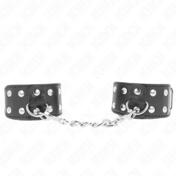 KINK - BRACELETS AVEC DOUBLE LIGNE DE CLOUS R�GLABLES NOIR