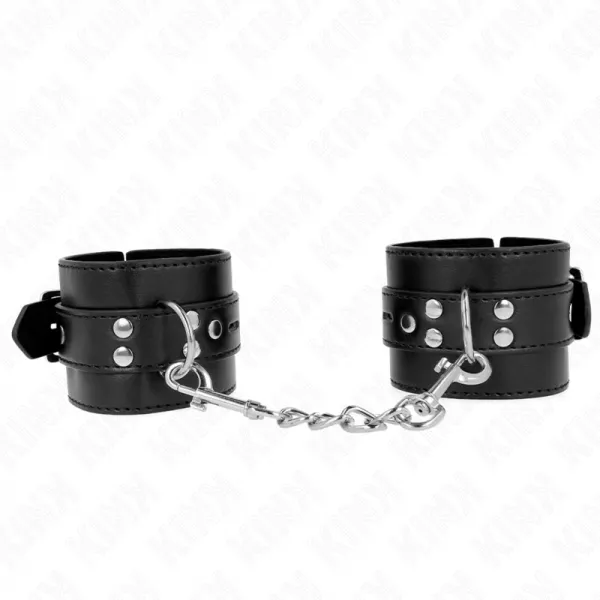 KINK - APPUI-POIGNETS NOIR AVEC CEINTURE NOIRE R�GLABLE 17-28 CM X 6 CM