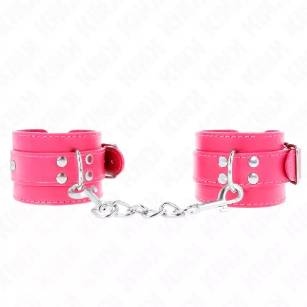 KINK - APPUI-POIGNETS ROSE FRAMBOISE AVEC DOUBLURE ROSE FRAMBOISE R�GLABLE 20-28 CM X 5,5 CM