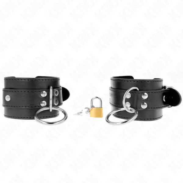 KINK - APPAREILS-POIGNETS VERROUILL�S PAR JOINT TORIQUE NOIR R�GLABLE 20-28 CM X 5,5 CM