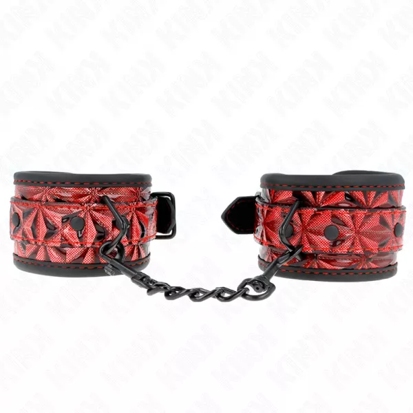 KINK - APPUI-POIGNETS MOTIF DIAMANT ROUGE FONC� R�GLABLE 17-26 CM X 5,5 CM