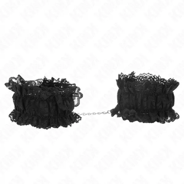 KINK - ATTACHE-POIGNETS �LASTIQUES EN DENTELLE NOIR