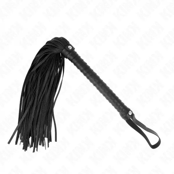 KINK - FOUET AVEC MANCHE TEXTUR� NOIR 48,5 CM