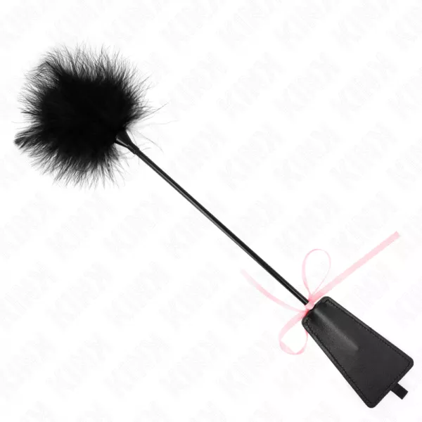 KINK - PLUMES CHACOUILL�ES AVEC NOEUD DE RUBAN ROSE 49 CM