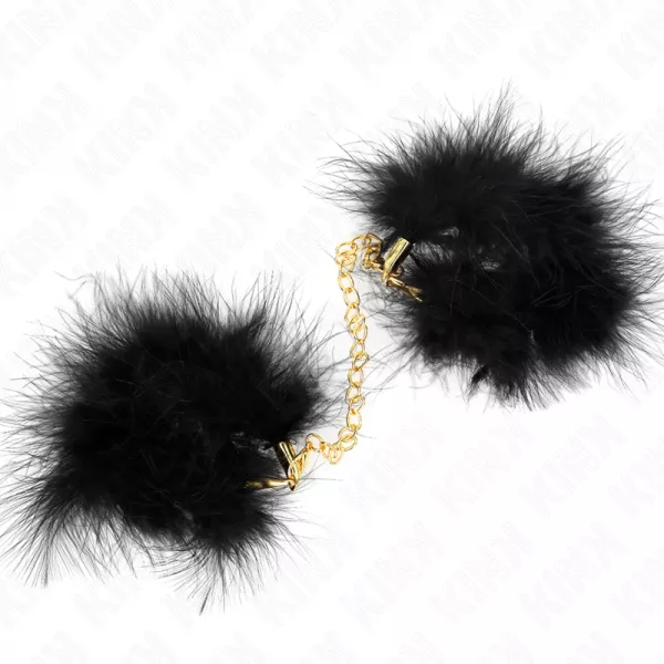 KINK - MANCHETTES EN PLUME AVEC CHA�NE OR MOD�LE 0