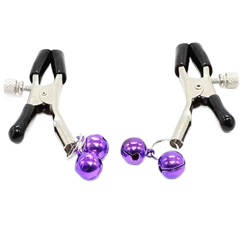 OHMAMA FETISH - Pinces � t�tons AVEC CLOCHE LILAS