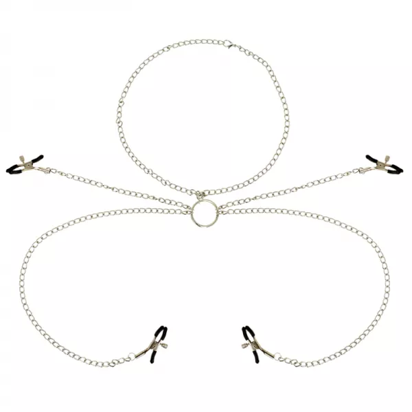 OHMAMA FETISH 4 PINCES � T�TONS AVEC COLLIER CHA�NE