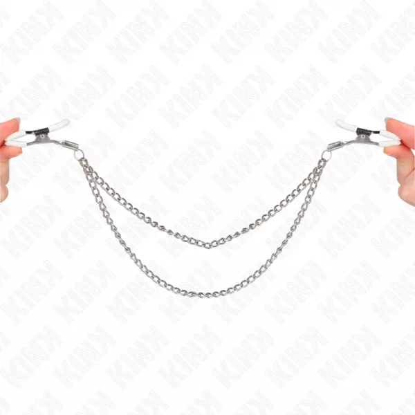 KINK - PINCES � METELIER AVEC 2 CHA�NES FINES ARGENT 20/23 CM