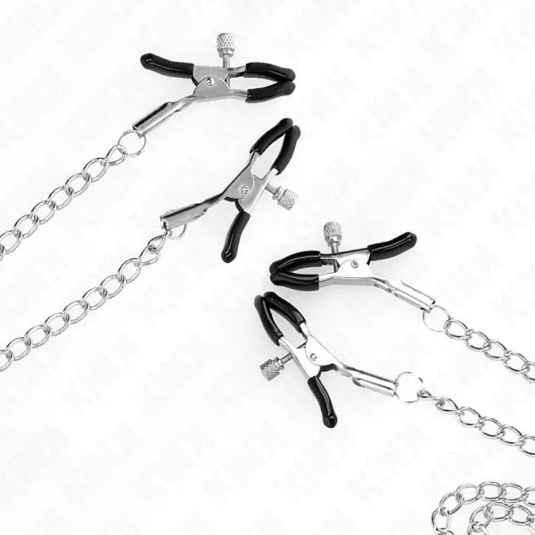 KINK - 4 PINCES � MATELONS ET CLITO R�GLABLES ARGENT