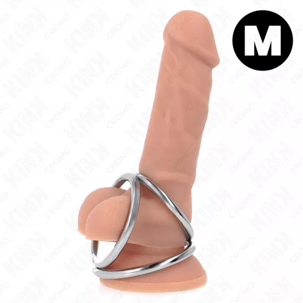 KINK - ANNEAU P�NIS EN M�TAL TRIPLE CHROME 3,8 CM � 5 CM MOD�LE 2