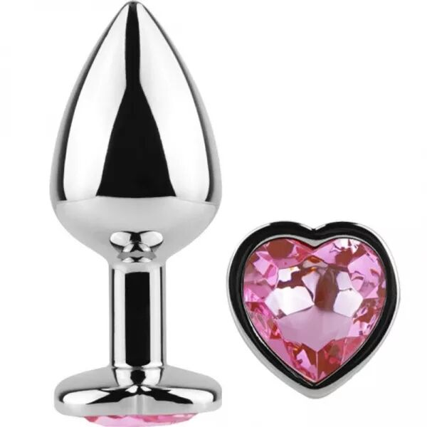 SECRETPLAY - PLUG ANAL EN M�TAL COEUR FUCHSIA PETITE TAILLE 7 CM