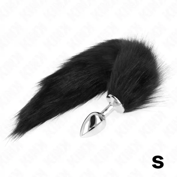 KINK - PLUG ANAL TAILLE S 7 X 3 CM AVEC QUEUE SYNTH�TIQUE 40 CM NOIR