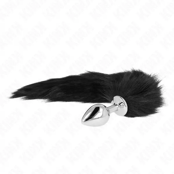KINK - PLUG ANAL TAILLE M 8 X 3,5 CM AVEC QUEUE SYNTH�TIQUE 40 CM NOIR