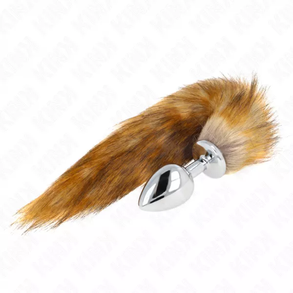 KINK - PLUG ANAL TAILLE L 10 X 4 CM AVEC QUEUE SYNTH�TIQUE 40 CM MARRON